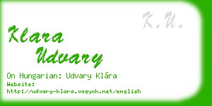 klara udvary business card